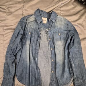 Mudd Light Blue Denim Button-Up Shirt